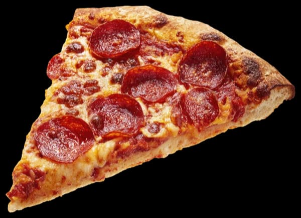 Sepotong pizza pepperoni