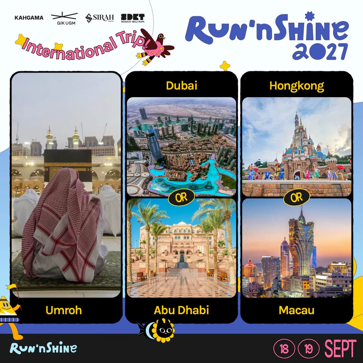 Hadiah International Trip Run'nShine 2027: Umroh, Dubai atau Abu Dhabi, Hongkong atau Macau