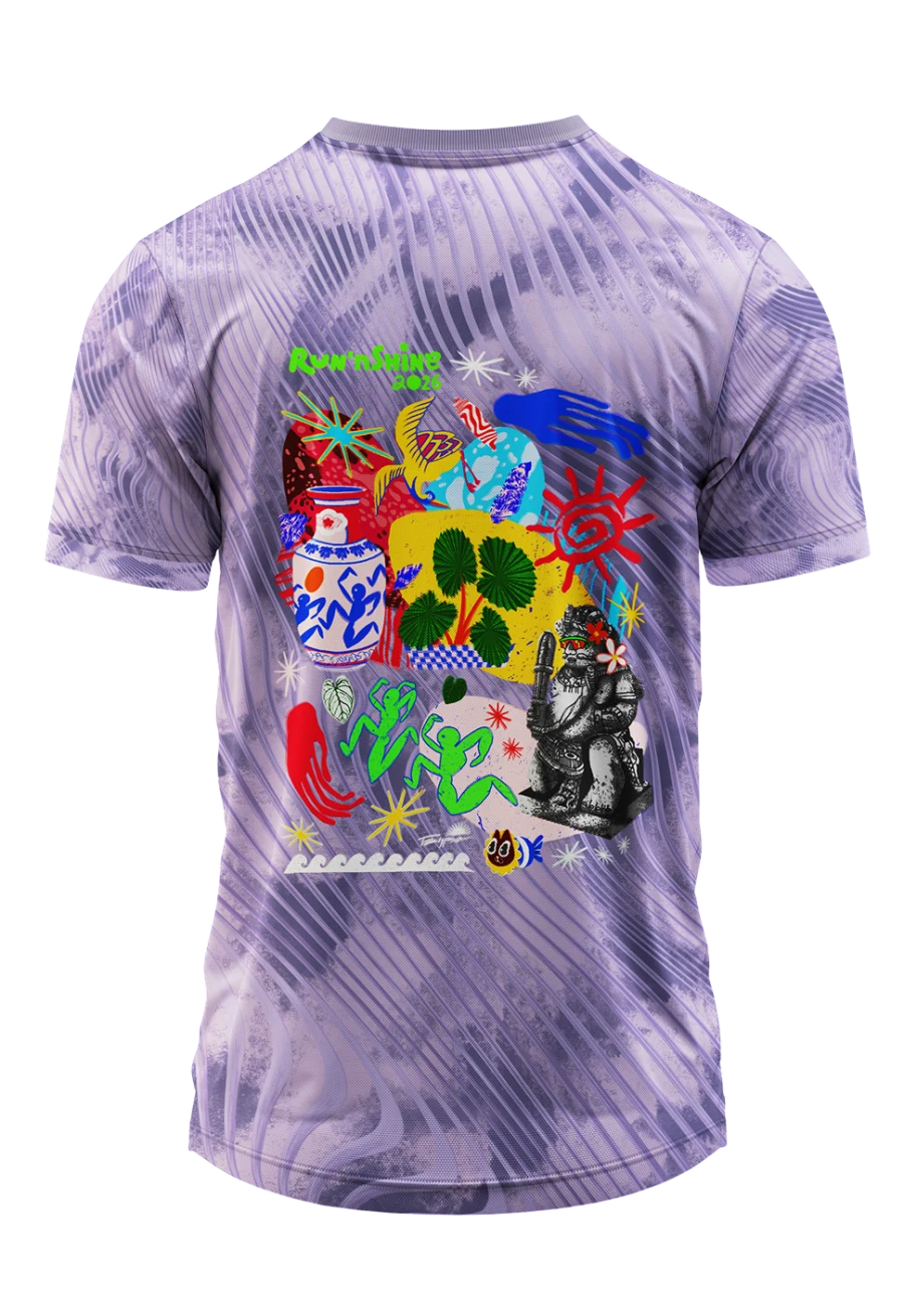 Detail collage seni jersey Run'nShine 2026 tampak belakang karya @_tempa_