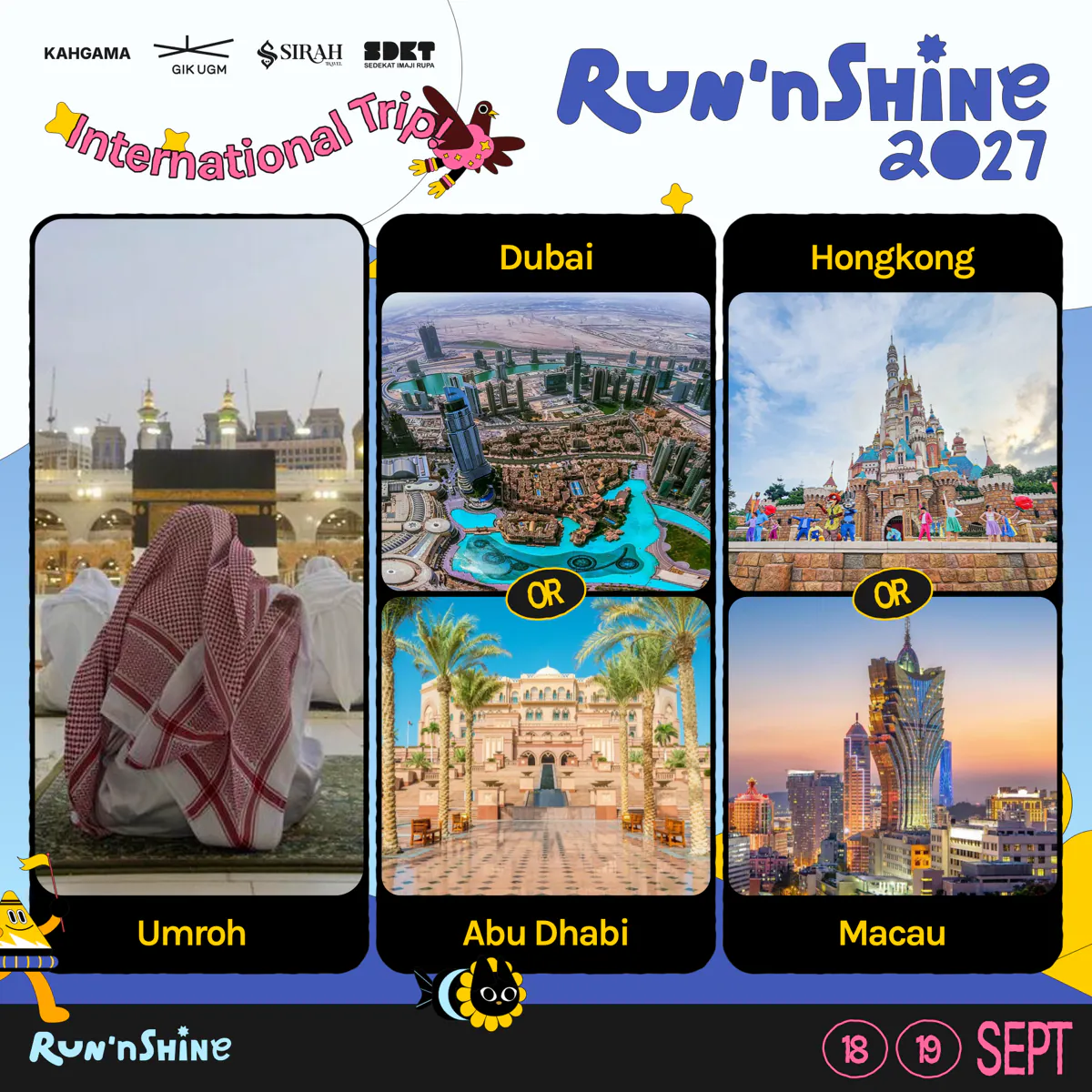 Hadiah International Trip Run'nShine 2027: Umroh, Dubai atau Abu Dhabi, Hongkong atau Macau